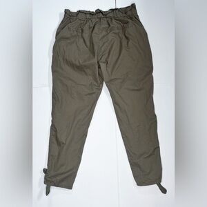 Hayden Olive Green Paper Bag Waist Pants Junior Large Goblin Gremlin Core Grunge